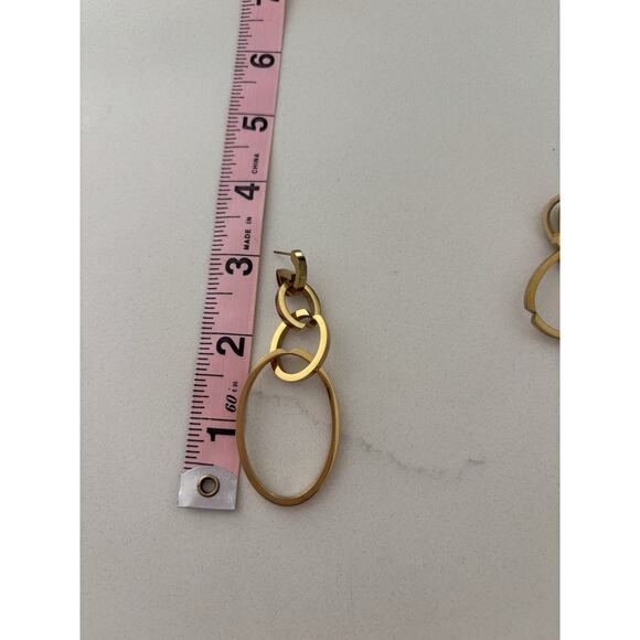 Vita Fede Cassio Earrings Gold Plated Stainless Seel Modular Hoops - Picture 5 of 8